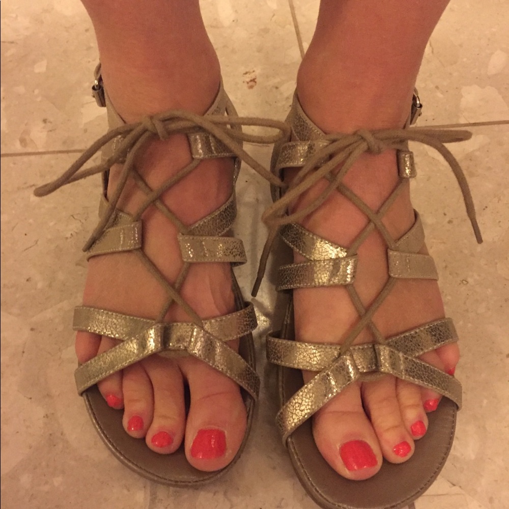 Cute lace up comfy sandals